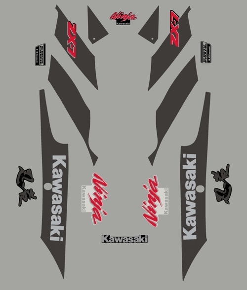1989 Ninja ZX7 H1 750 Full Decal Kit Black Bike | RDdecals 1989 Ninja ZX7 H1 750 Full Decal Kit Black Bike | RDdecals